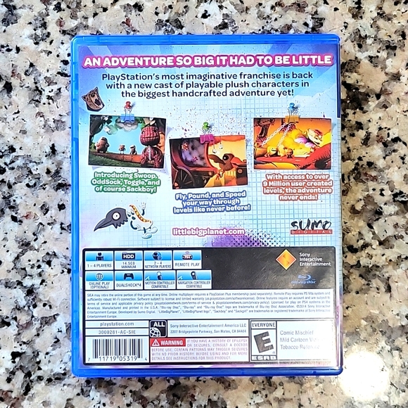 PS4 Little Big Planet 3. Like New. Played one time. Great condition. - Picture 3 of 3